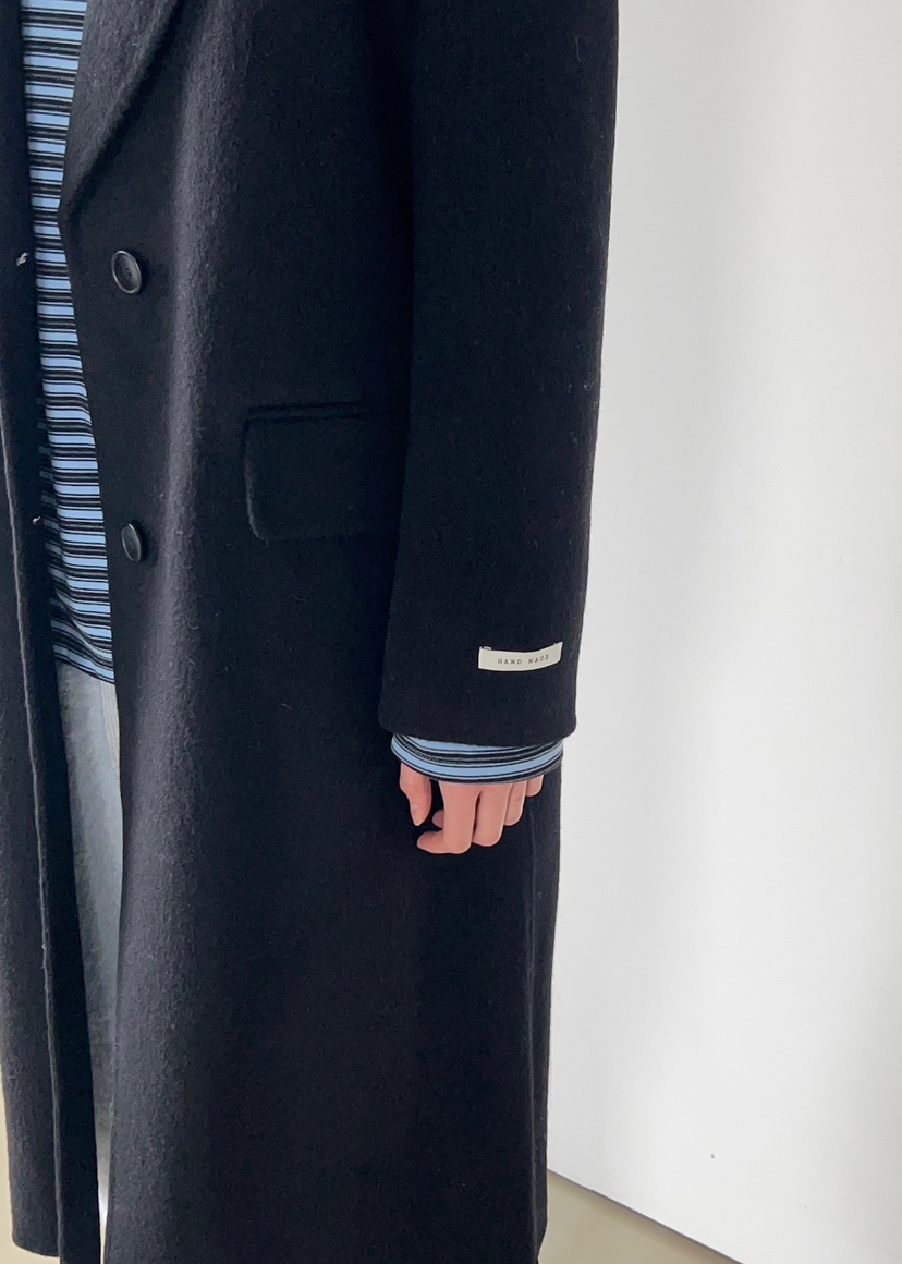 ANOTHER AVENUE韓國代購㊣女士新款休閑中長款大衣羊駝毛混紡ANOTHER AVENUE中長款大衣