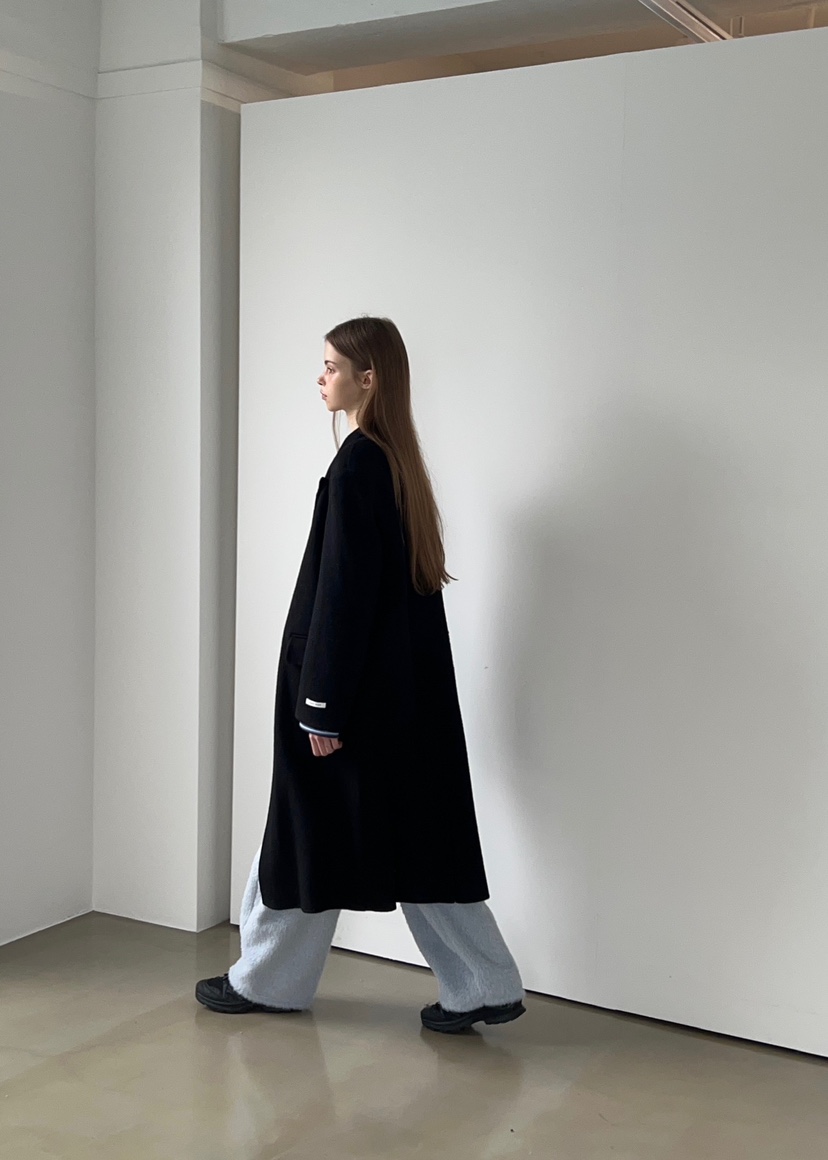 ANOTHER AVENUE韓國代購㊣女士新款休閑中長款大衣羊駝毛混紡ANOTHER AVENUE中長款大衣