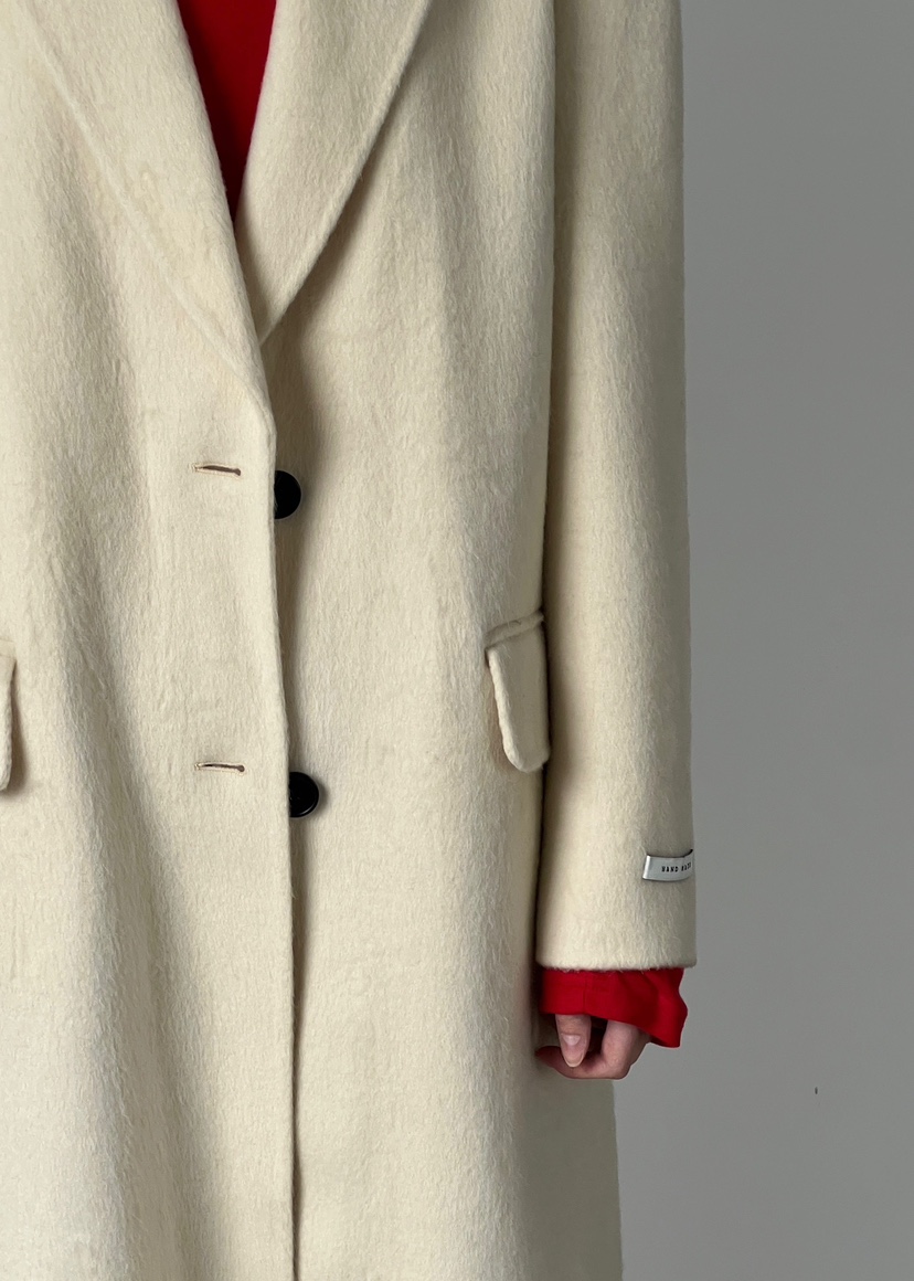 ANOTHER AVENUE韓國代購㊣女士新款休閑中長款大衣羊駝毛混紡ANOTHER AVENUE中長款大衣