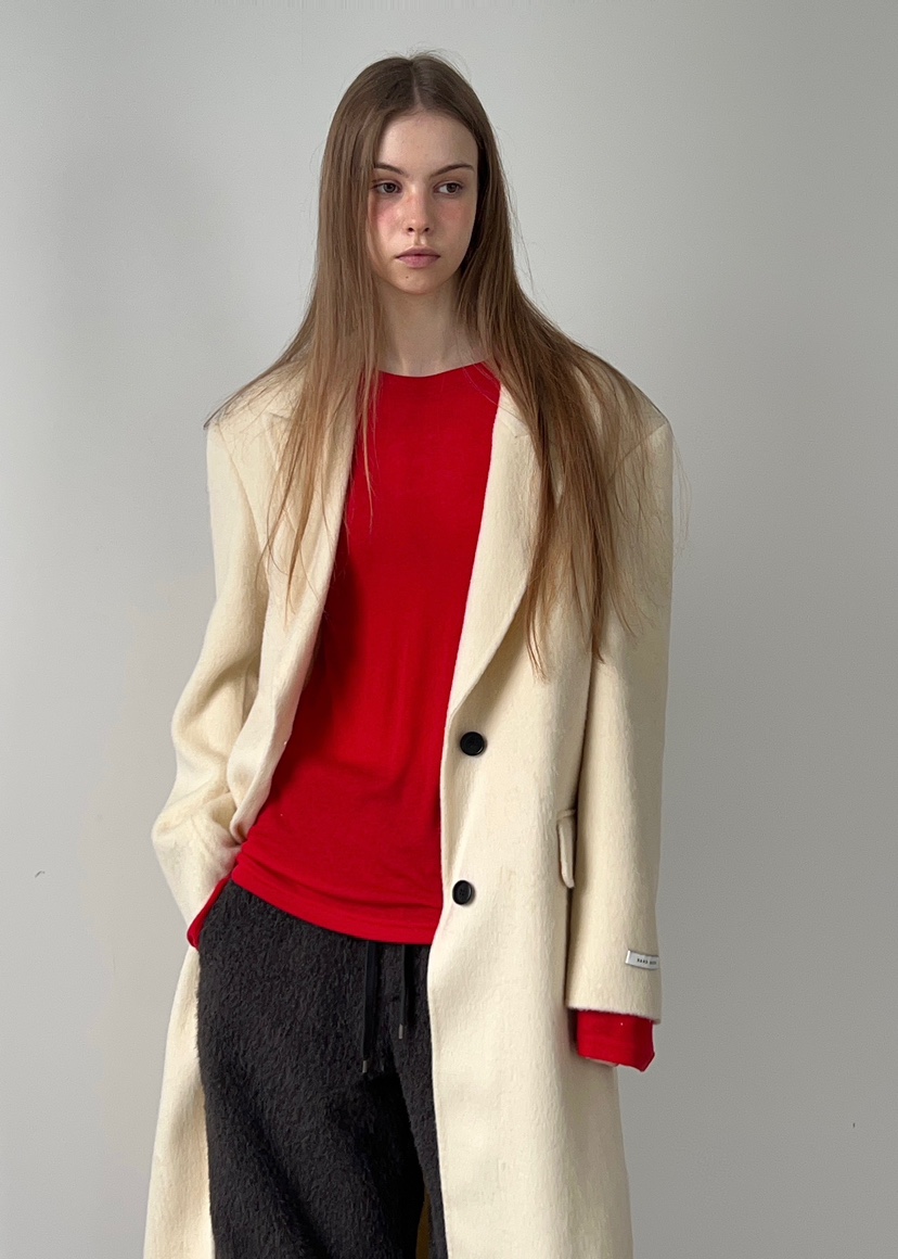 ANOTHER AVENUE韓國代購㊣女士新款休閑中長款大衣羊駝毛混紡ANOTHER AVENUE中長款大衣