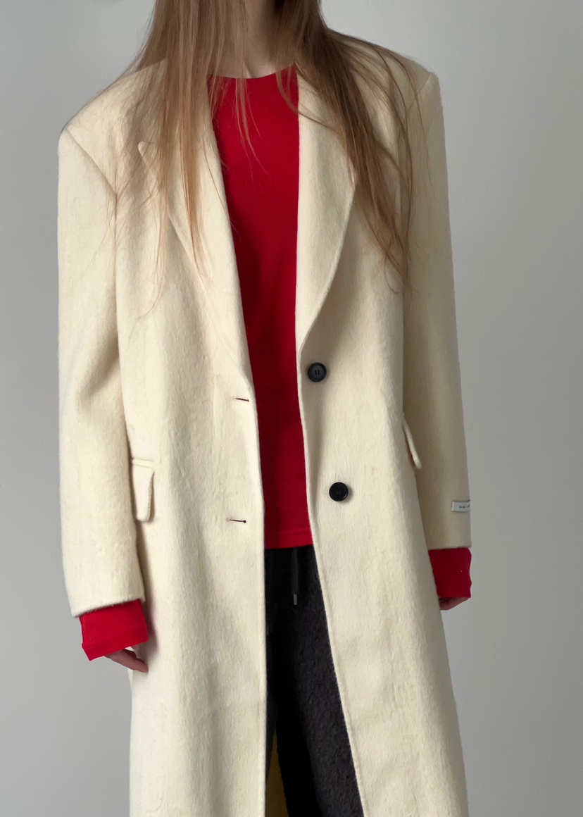 ANOTHER AVENUE韓國代購㊣女士新款休閑中長款大衣羊駝毛混紡ANOTHER AVENUE中長款大衣