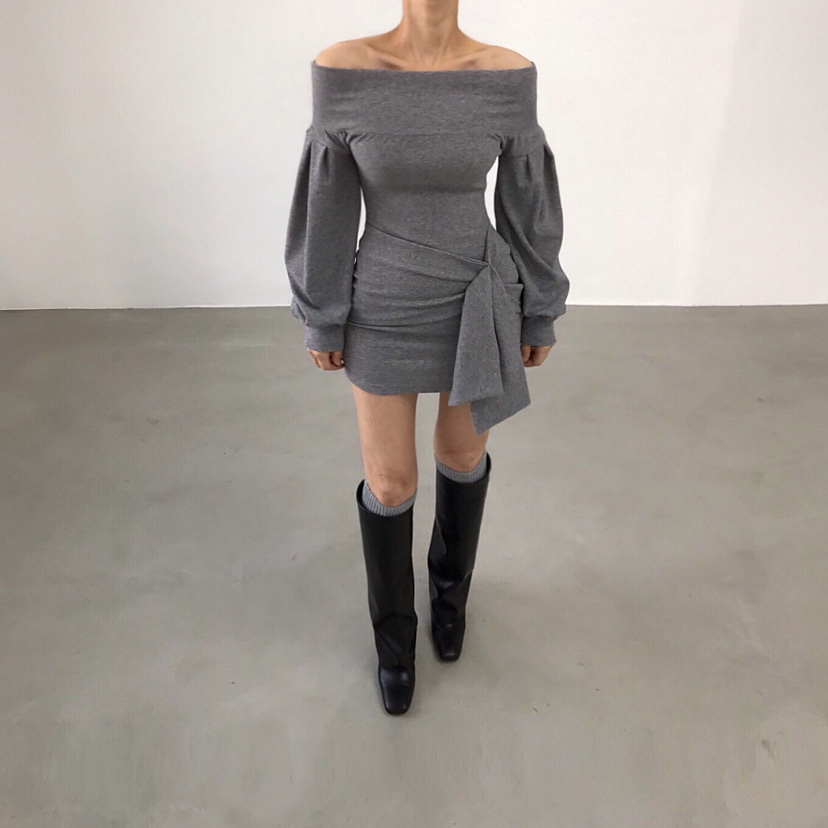 2TWO MOON東大門㊣代購女士新品時尚25秋冬熱賣連衣裙露肩2TWO MOON連衣裙