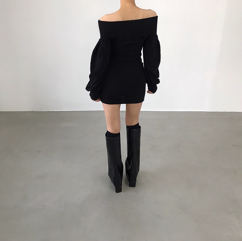 2TWO MOON東大門㊣代購女士新品時尚25秋冬熱賣連衣裙露肩2TWO MOON連衣裙