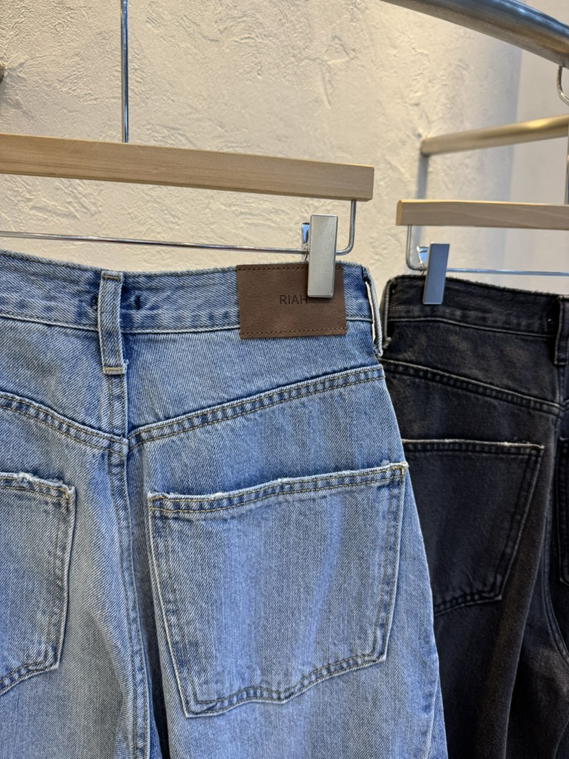 RIAH韓國代購㊣女裝新款熱賣人氣推薦休閑25秋冬牛仔褲口袋RIAH牛仔褲