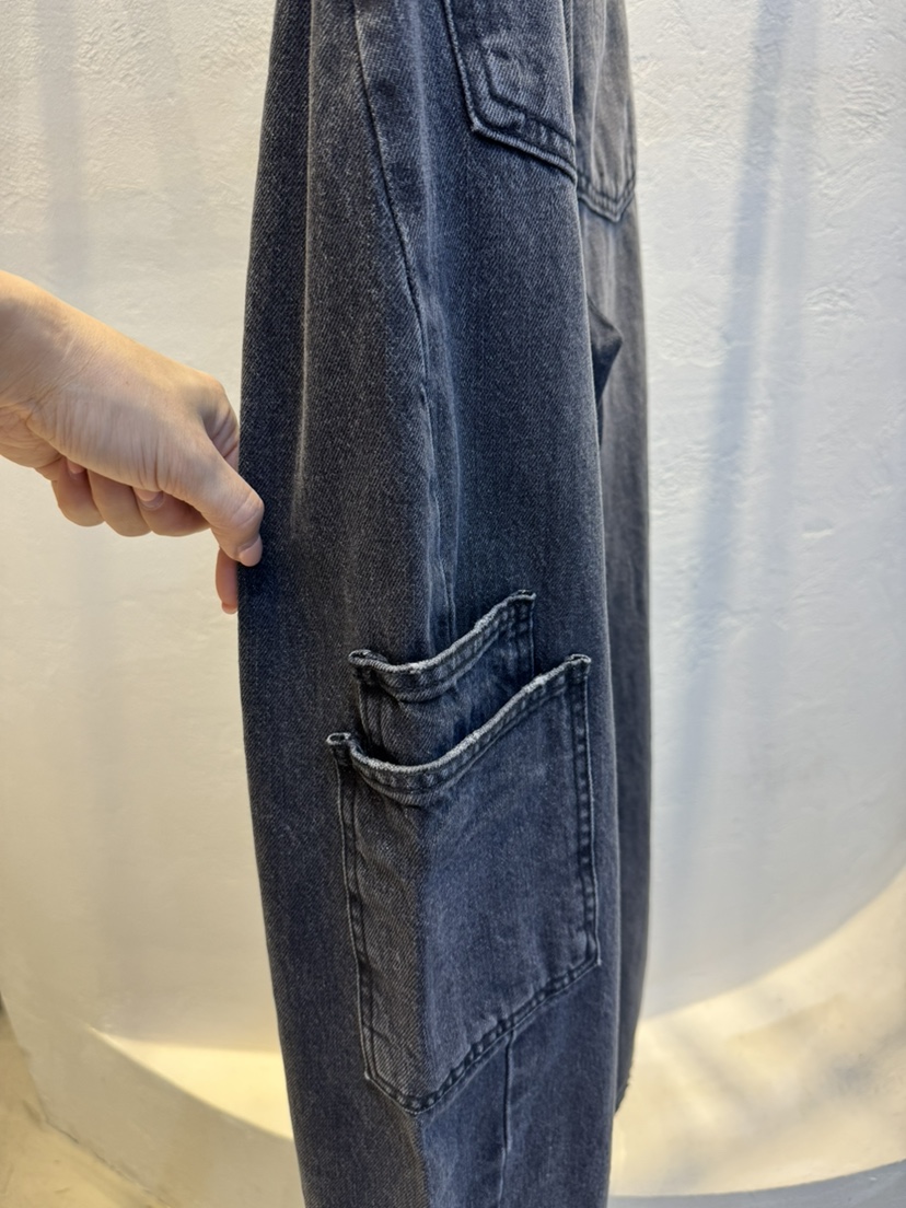 RIAH韓國代購㊣女裝新款熱賣人氣推薦休閑25秋冬牛仔褲口袋RIAH牛仔褲