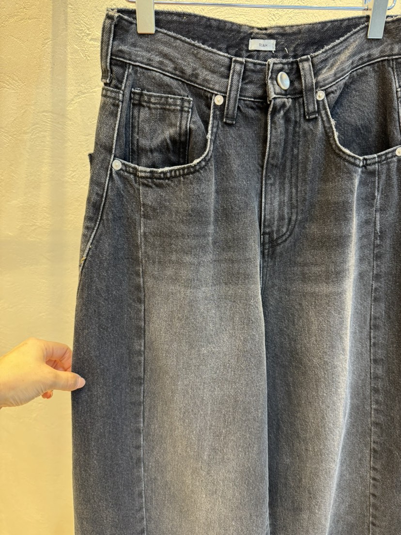 RIAH韓國代購㊣女裝新款熱賣人氣推薦休閑25秋冬牛仔褲口袋RIAH牛仔褲