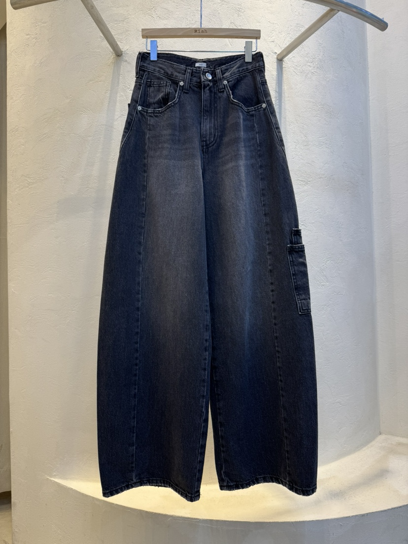 RIAH韓國代購㊣女裝新款熱賣人氣推薦休閑25秋冬牛仔褲口袋RIAH牛仔褲圖色2