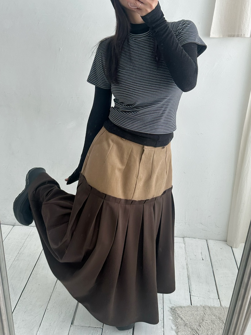 BYRING東大門㊣實拍女士新款時尚休閑25秋冬職業人氣推薦長裙BYRING長裙圖色1