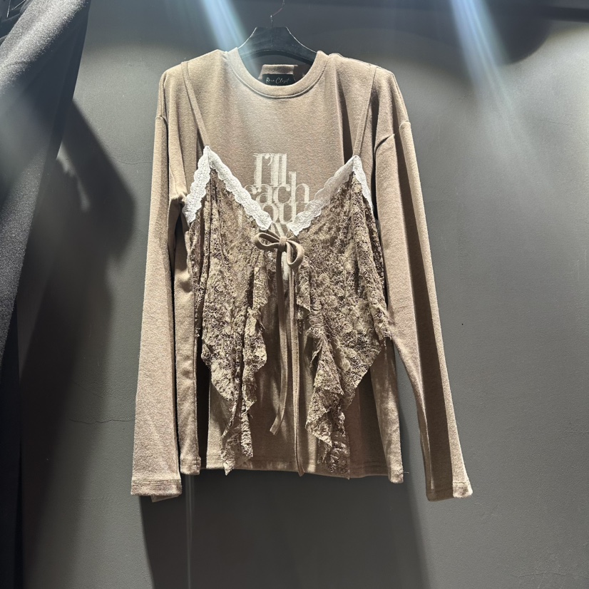 RARE CLOSET韓國代購㊣女裝新品休閑推薦時尚長袖T恤假兩件RARE CLOSET長袖T恤圖色2