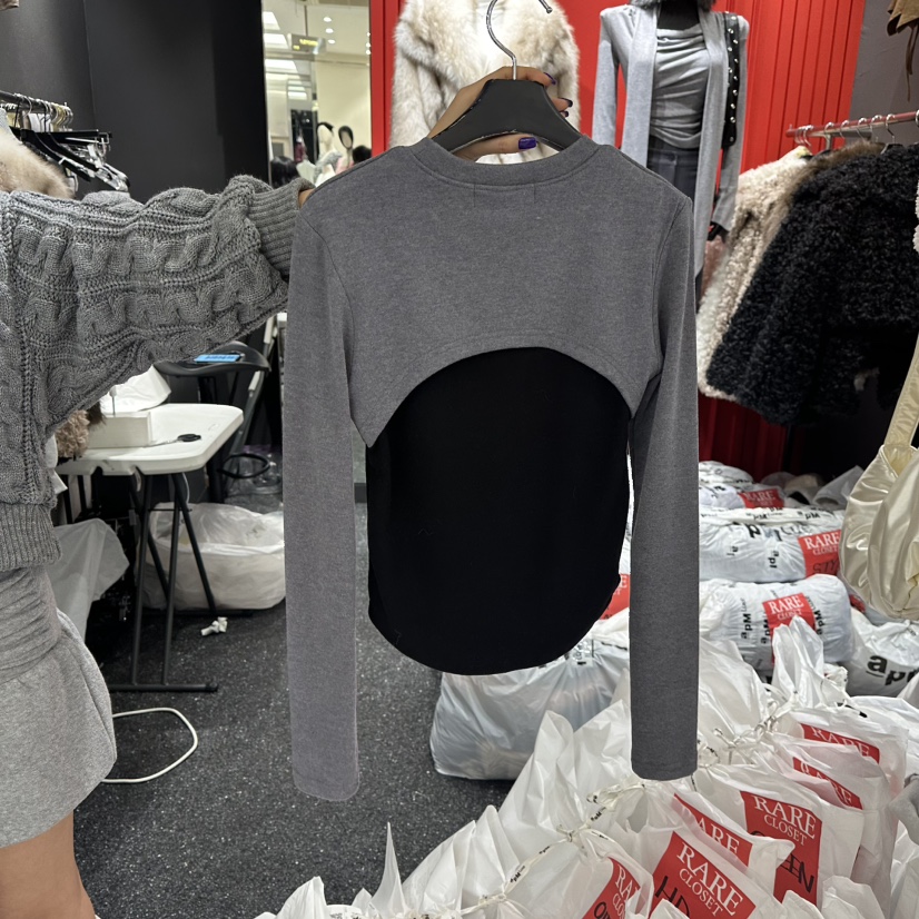 RARE CLOSET韓國直郵㊣女裝新品熱賣人氣時尚長袖T恤假兩件RARE CLOSET長袖T恤