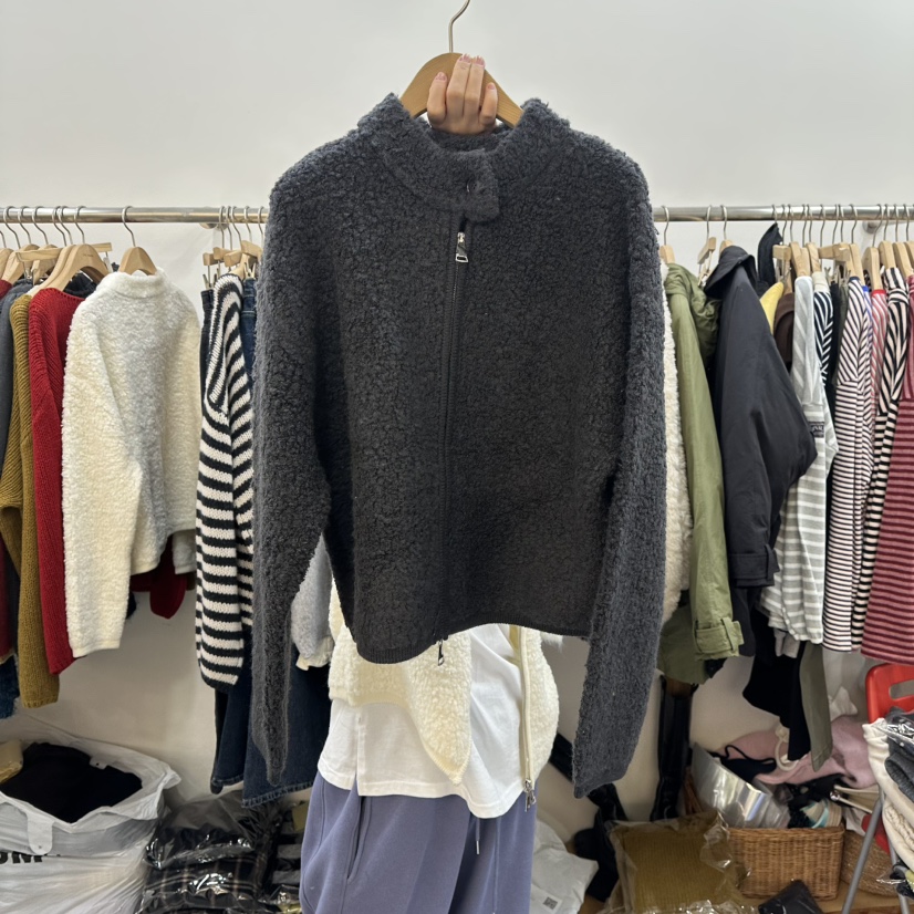 DELIGHT-L東大門㊣實拍女裝新品熱賣職業毛衣羊毛拉鏈開衫DELIGHT-L毛衣圖色2