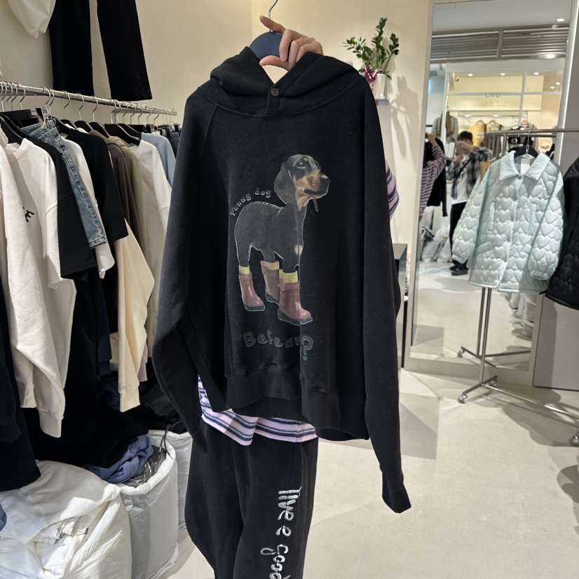 MEMO CLASSIC韓國代購㊣女裝新款推薦時尚衛衣連帽衫加絨狗狗MEMO CLASSIC衛衣圖色2