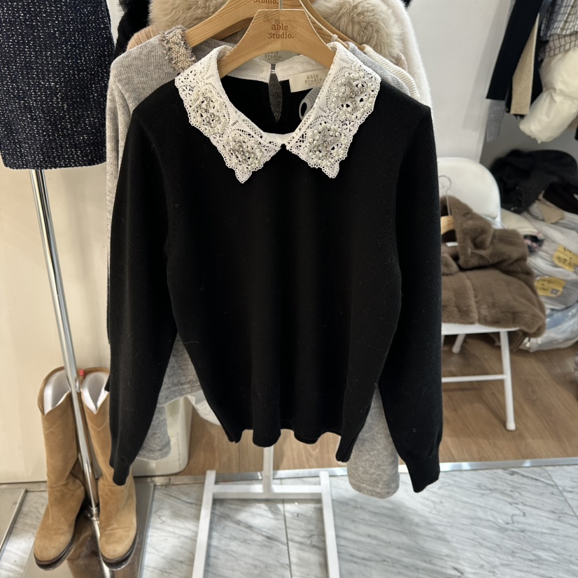 ABLESTUDIO東大門㊣代購女士新品職業休閑時尚25秋冬針織衫ABLESTUDIO針織衫圖色2