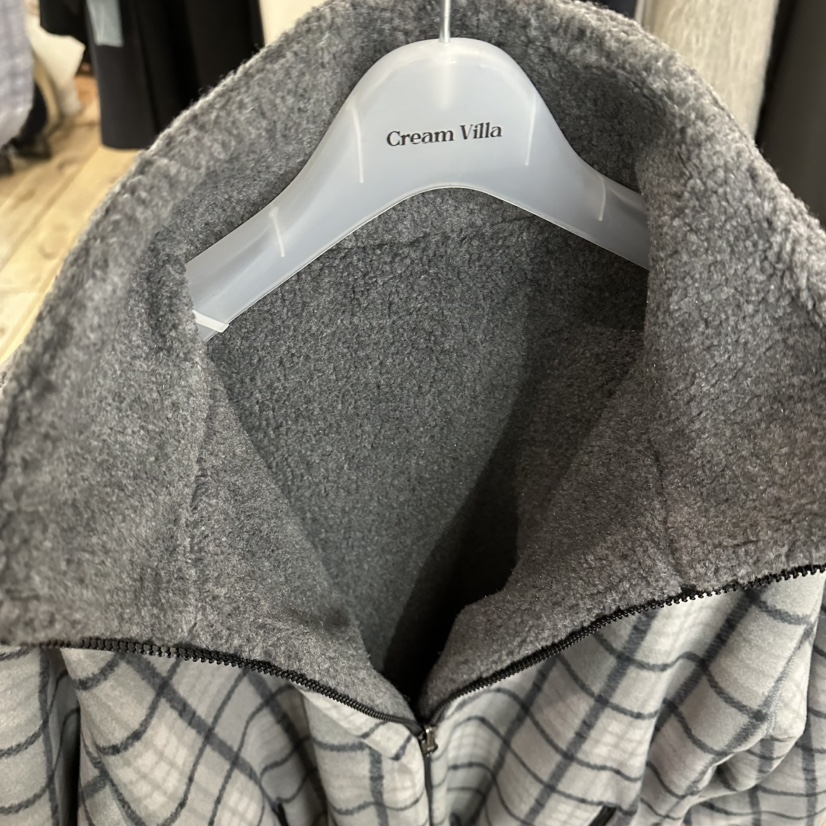 CREAM VILLA韓國代購㊣女士新款休閑夾克兩面穿格子雙面CREAMVILLA夾克