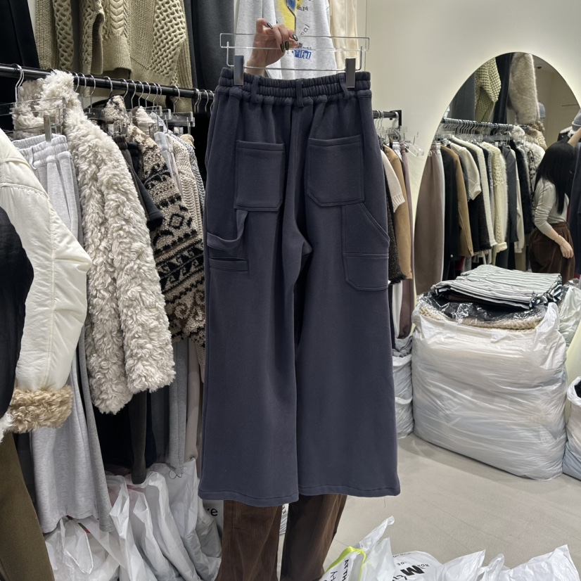 AT THE END東大門㊣代購女士新款時尚人氣推薦休閑褲加絨AT THE END休閑褲