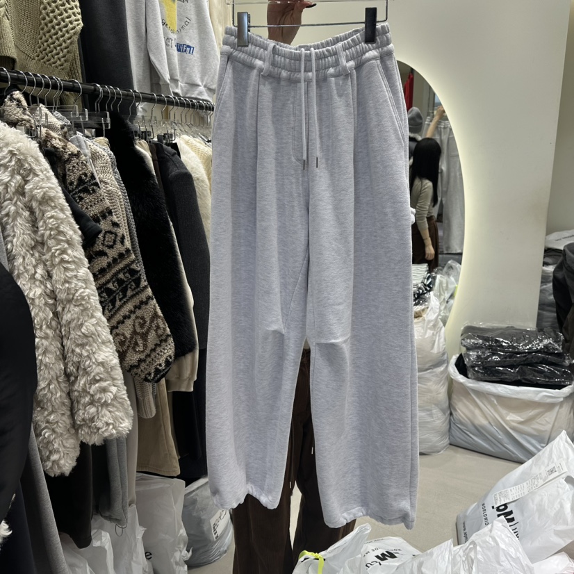 AT THE END東大門㊣代購女士新款時尚人氣推薦休閑褲加絨AT THE END休閑褲圖色1