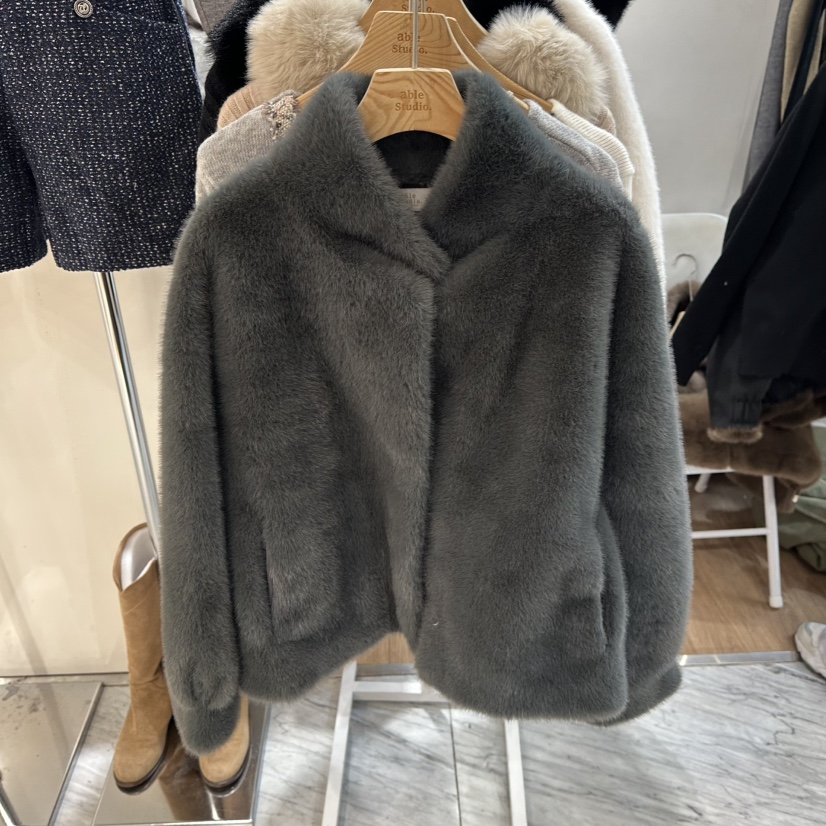 ABLESTUDIO韓國代購㊣女士新款職業時尚人氣推薦休閑短款大衣ABLESTUDIO短款大衣圖色2