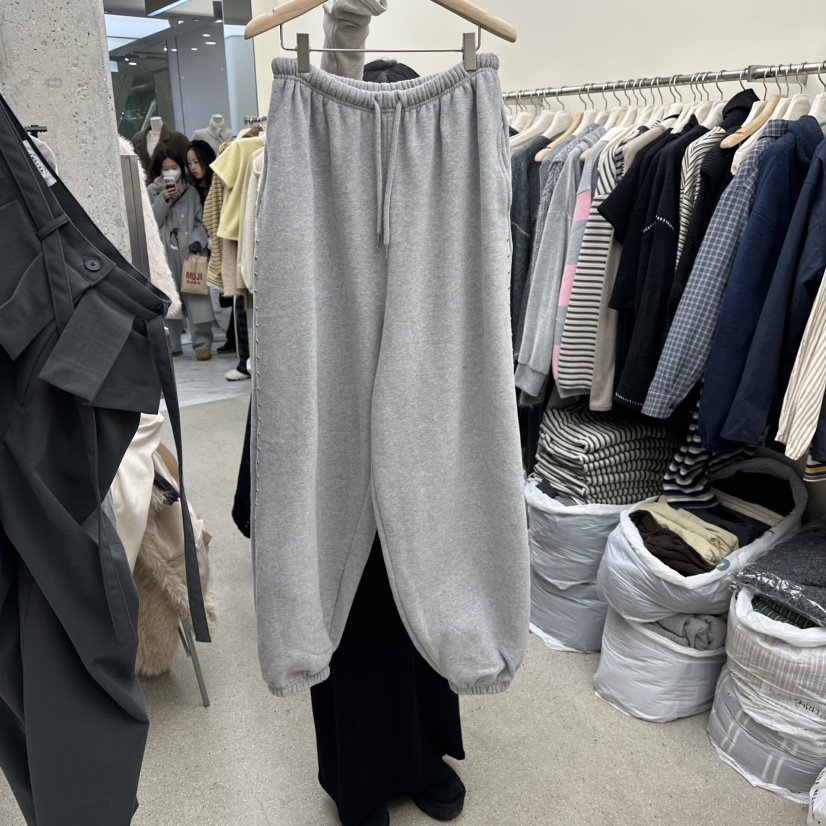 AMOEBA韓國直郵㊣女裝新品推薦時尚25秋冬人氣熱賣休閑褲加絨AMOEBA休閑褲圖色2