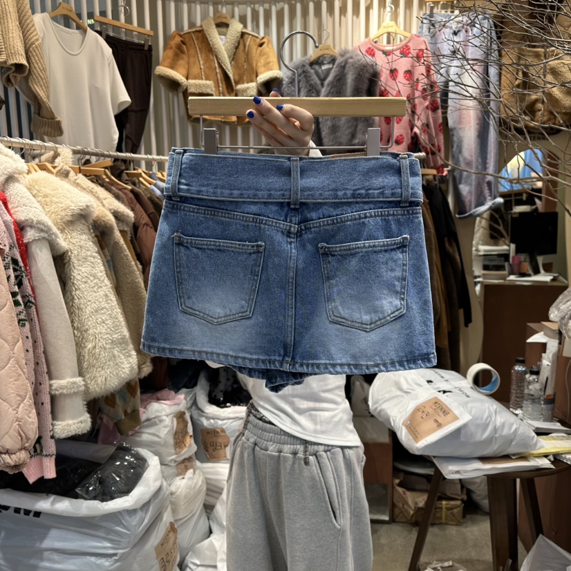 MIENNE東大門㊣代購女士新品推薦熱賣人氣時尚裙褲含腰帶鏤空MIENNE裙褲