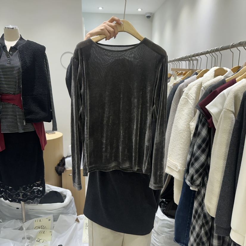 EN.U韓國直郵㊣女裝新款熱賣人氣職業時尚推薦休閑長袖T恤EN.U長袖T恤圖色2