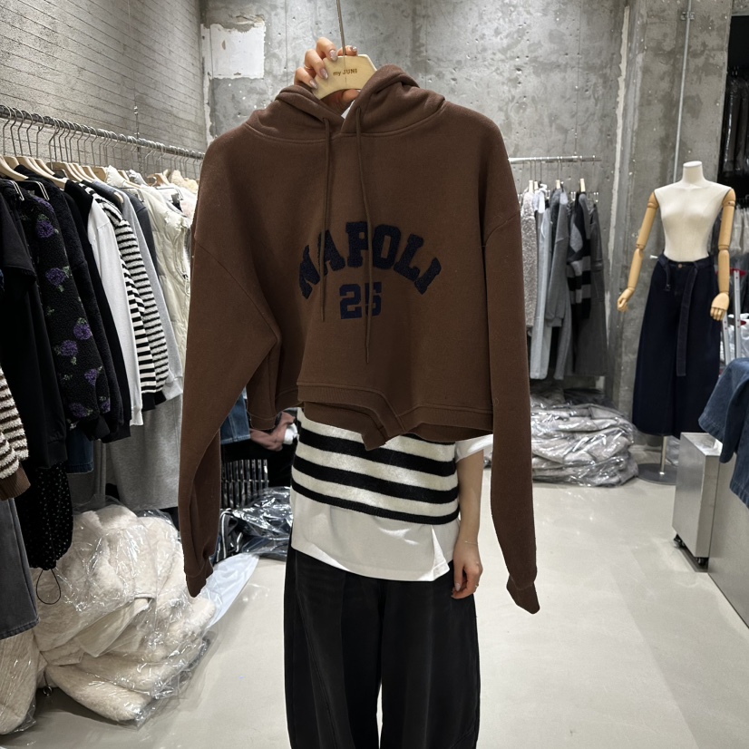 JUNI韓國代購㊣女裝新品時尚人氣推薦職業熱賣休閑衛衣加絨my juni衛衣圖色1