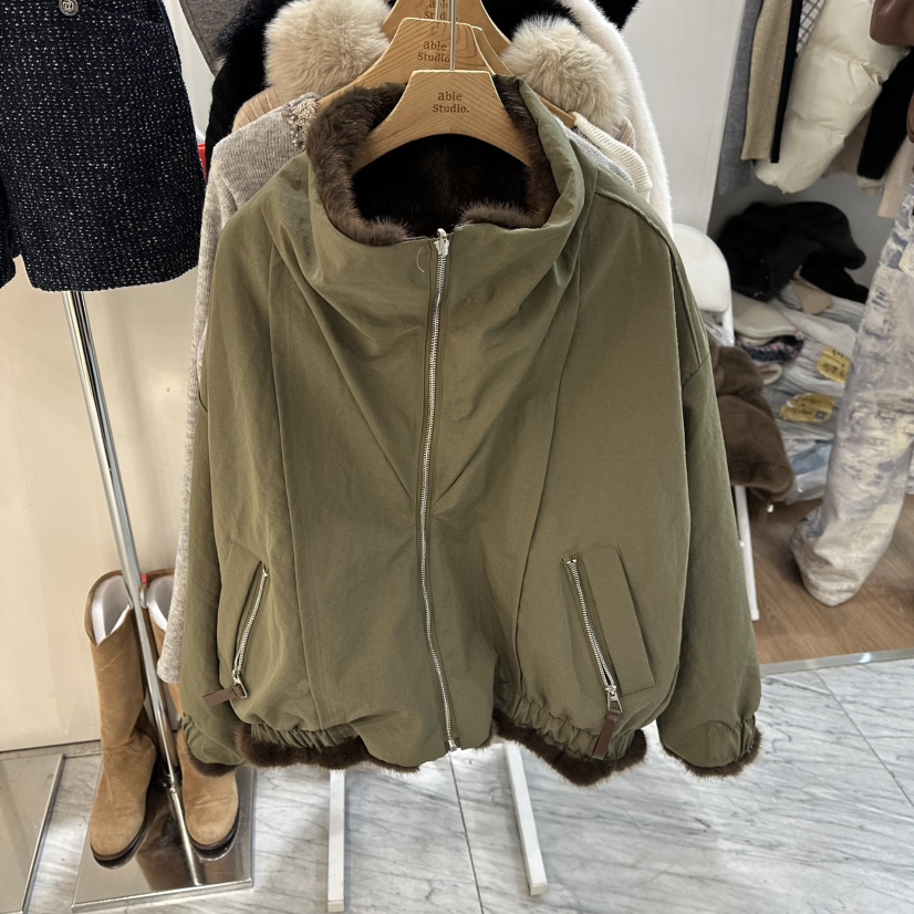 ABLESTUDIO東大門㊣直郵女裝新款休閑時尚夾克雙面抓絨拉鏈ABLESTUDIO夾克圖色1