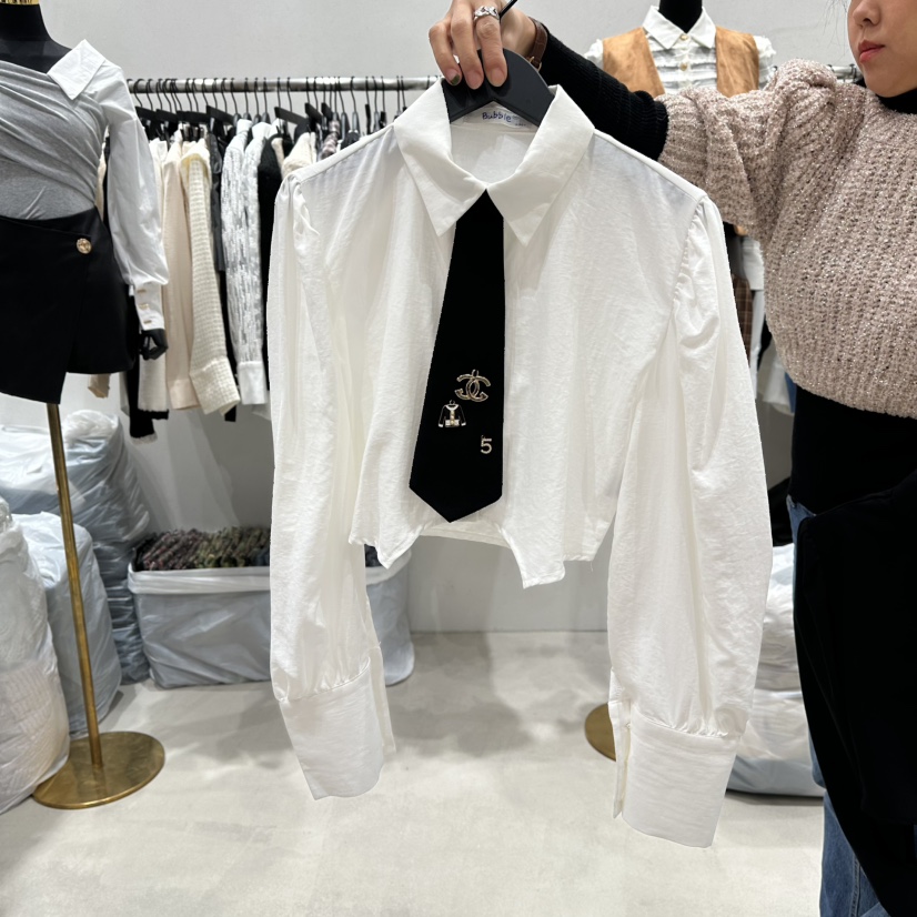 LOTTIMO東大門㊣直郵女裝新款25秋冬休閑職業襯衫蕾絲衫含領帶LOTTIMO襯衫/蕾絲衫圖色1