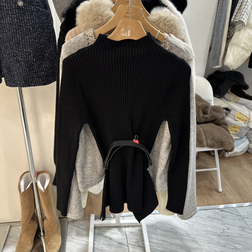 ABLESTUDIO韓國代購㊣女裝新品25秋冬職業人氣針織衫套裝腰帶ABLESTUDIO針織衫