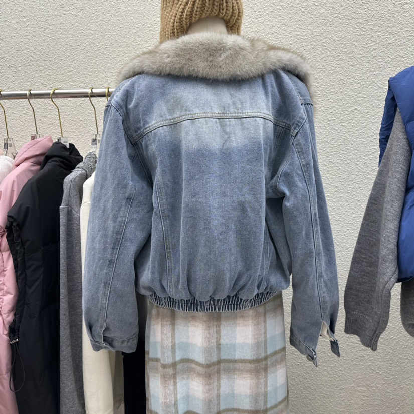 DRAWING韓國代購㊣女裝新款時尚推薦人氣熱賣職業25秋冬夾克皮草DRAWING夾克