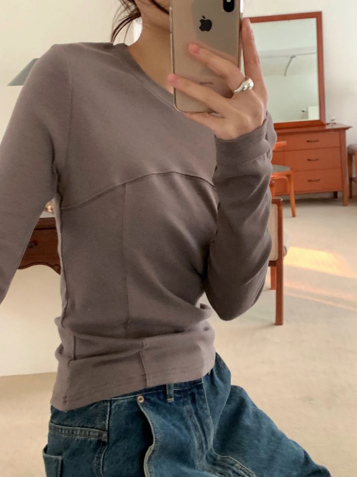 DOIT韓國代購㊣女士新款熱賣人氣休閑25秋冬時尚職業長袖T恤DOIT長袖T恤