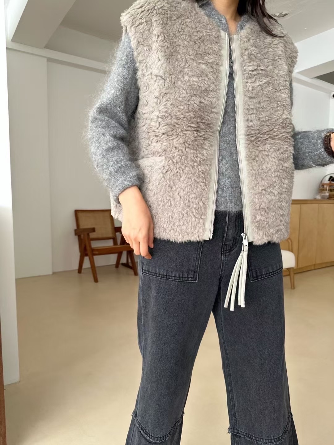 KIND-카인드-OT東大門㊣直郵女士新款時尚人氣熱賣馬甲羊毛KIND-ot馬甲