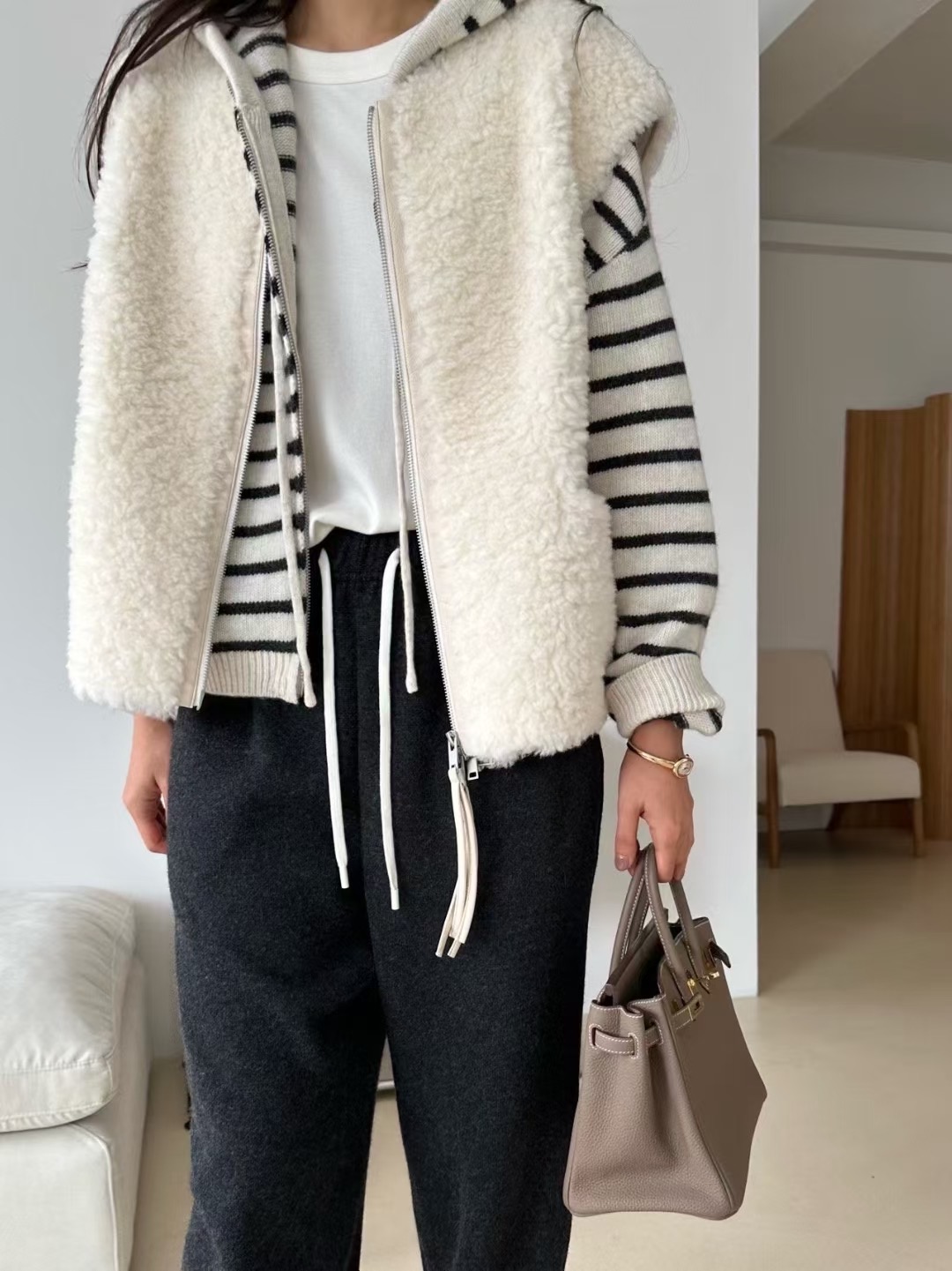 KIND-카인드-OT東大門㊣直郵女士新款時尚人氣熱賣馬甲羊毛KIND-ot馬甲圖色1