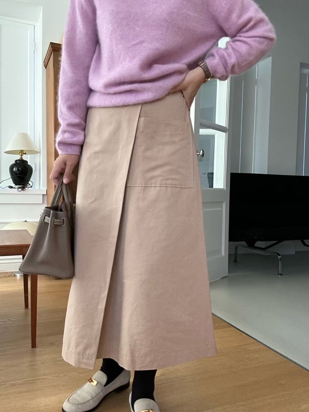 KIND-카인드-OT韓國代購㊣女裝新款時尚休閑25秋冬長裙裹身裙KIND-ot長裙圖色1