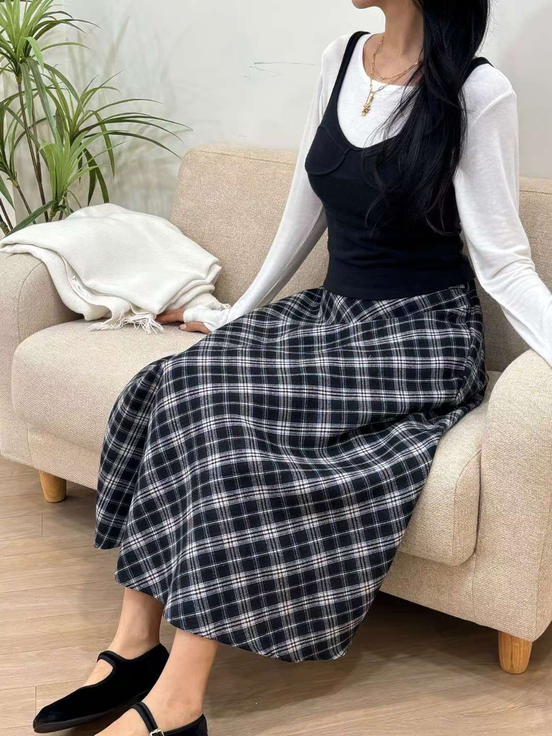 Cream東大門㊣實拍女士新款時尚長裙Cream_奶油長裙