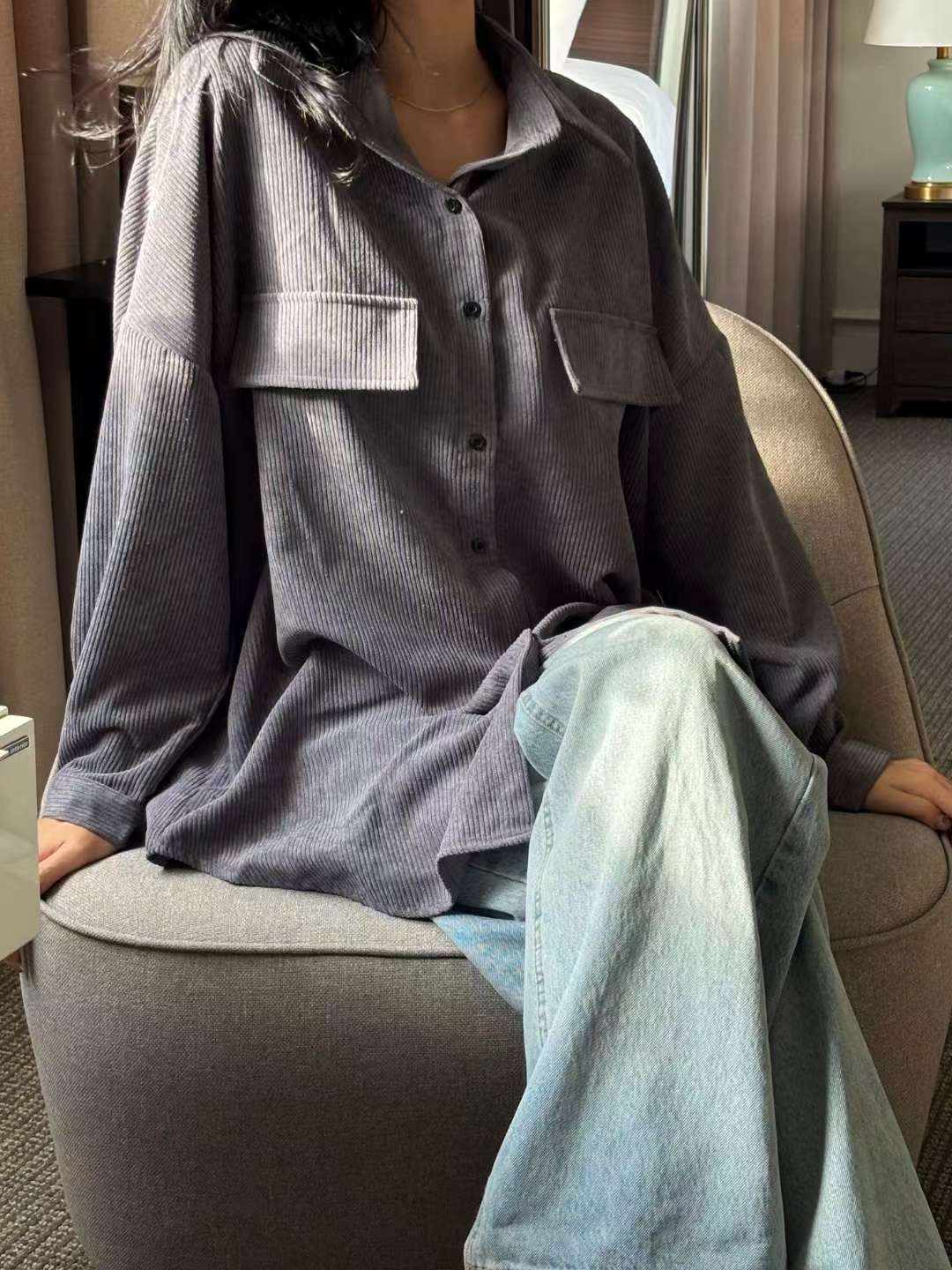 Cream韓國代購㊣女士新款人氣襯衫蕾絲衫Cream停襯衫/蕾絲衫