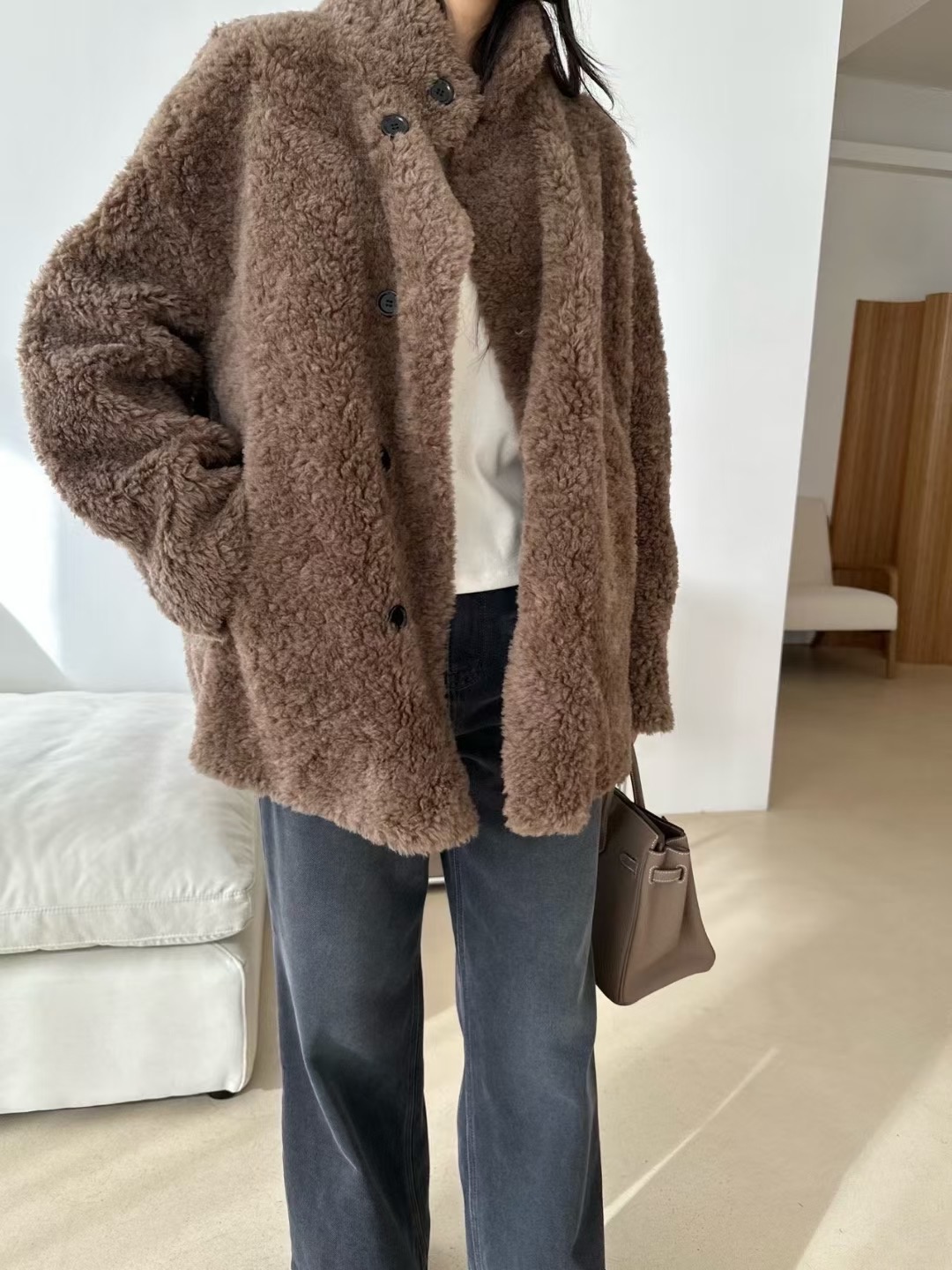 KIND-카인드-OT東大門㊣代購女裝新品職業夾克兩面可穿羊毛雙面KIND-ot夾克