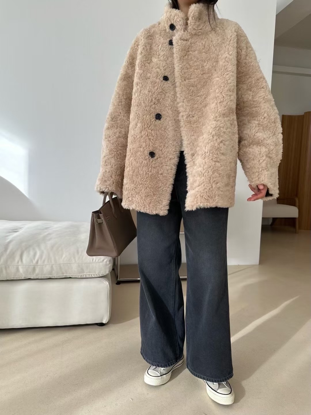 KIND-카인드-OT東大門㊣代購女裝新品職業夾克兩面可穿羊毛雙面KIND-ot夾克