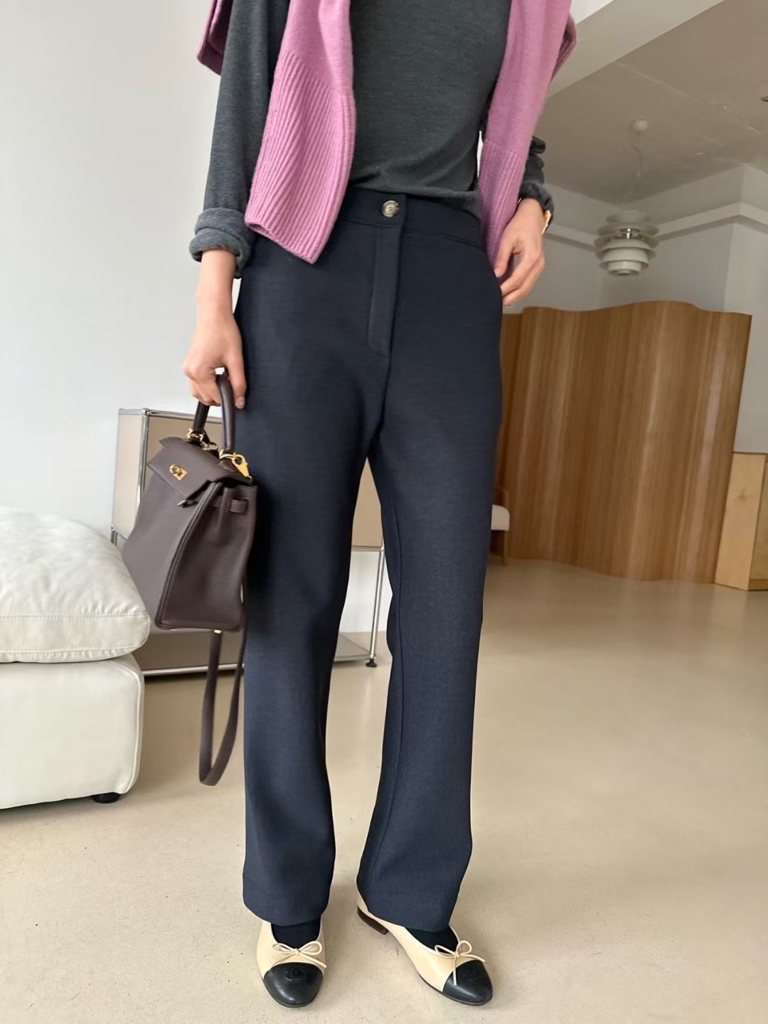 KIND-카인드-OT東大門㊣代購女裝新品熱賣休閑褲皮褲貂皮KIND-ot休閑褲