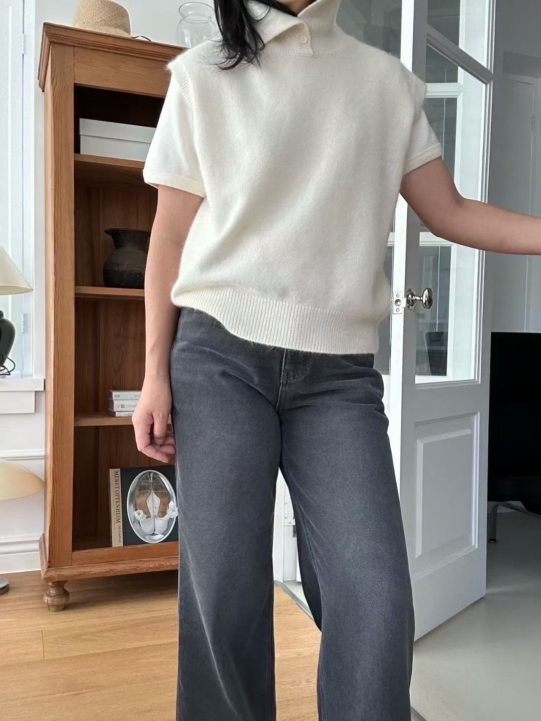 KIND-카인드-OT韓國代購㊣女士新款職業吊帶背心羊絨高領紐扣KIND-ot吊帶/背心圖色3