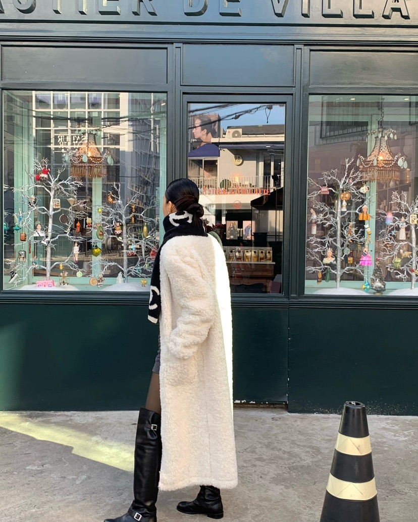 REVE CITE-L韓國代購㊣女裝新品25秋冬中長款大衣羊毛拉鏈REVE CITE-L中長款大衣