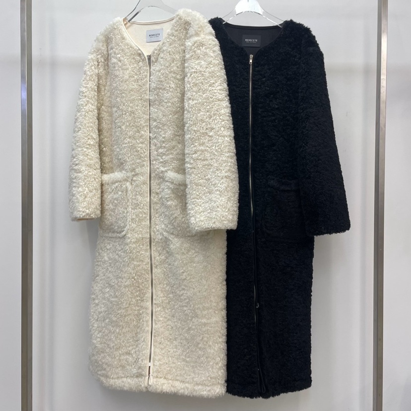 REVE CITE-L韓國代購㊣女裝新品25秋冬中長款大衣羊毛拉鏈REVE CITE-L中長款大衣
