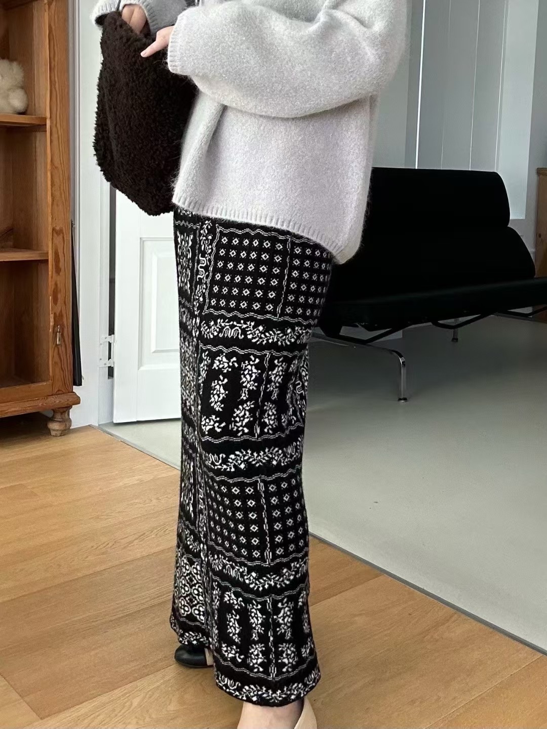 KIND-카인드-OT東大門㊣代購女士新款熱賣職業25秋冬長裙雙層KIND-ot長裙圖色2