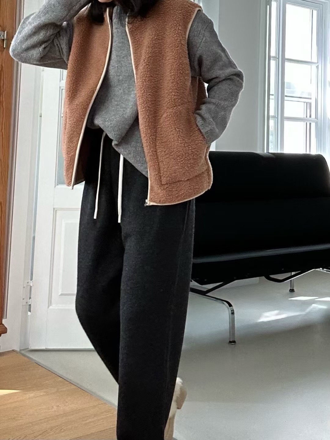 KIND-카인드-OT東大門㊣直郵女士新品真品時尚休閑馬甲抓絨KIND-ot馬甲圖色2