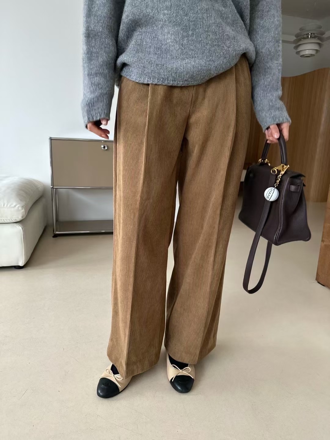 KIND-카인드-OT韓國代購㊣女士新款人氣休閑褲燈芯絨抓絨KIND-ot休閑褲圖色2