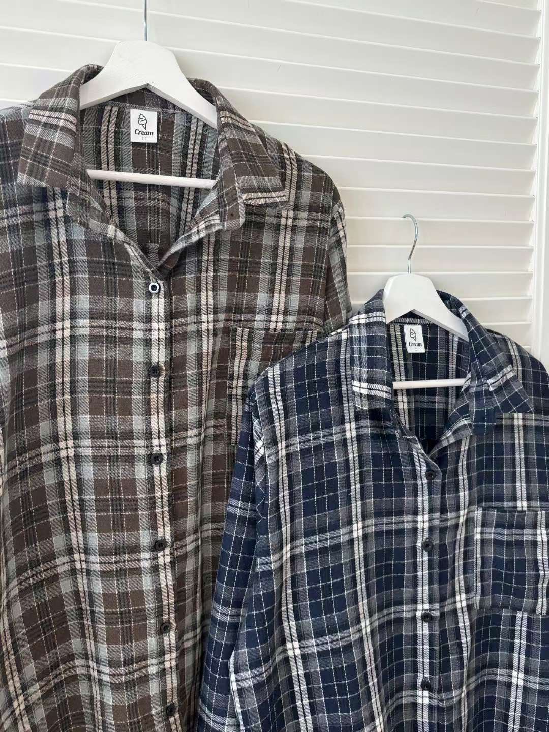 Cream東大門㊣實拍女士新款推薦襯衫蕾絲衫Cream停襯衫/蕾絲衫