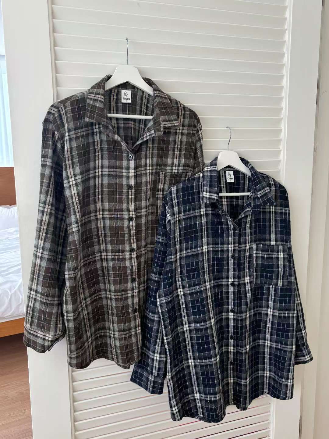 Cream東大門㊣實拍女士新款推薦襯衫蕾絲衫Cream停襯衫/蕾絲衫