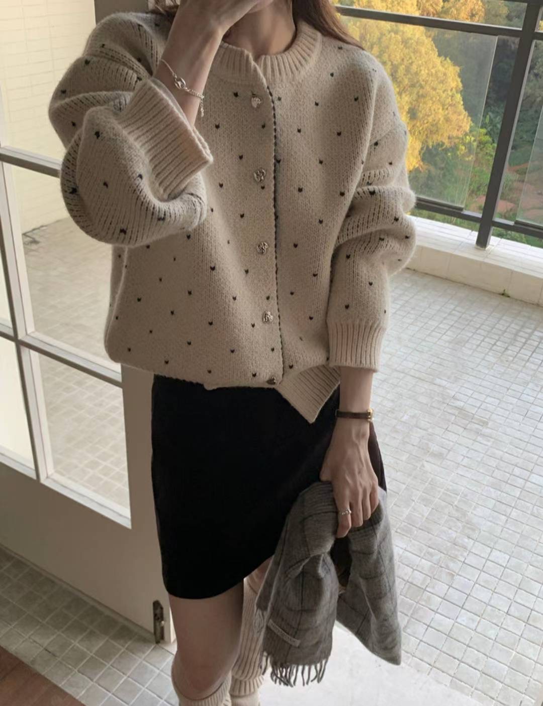 ETEMOY東大門㊣直郵女裝新品休閑時尚真品熱賣人氣針織衫開衫LEHEIM針織衫圖色2