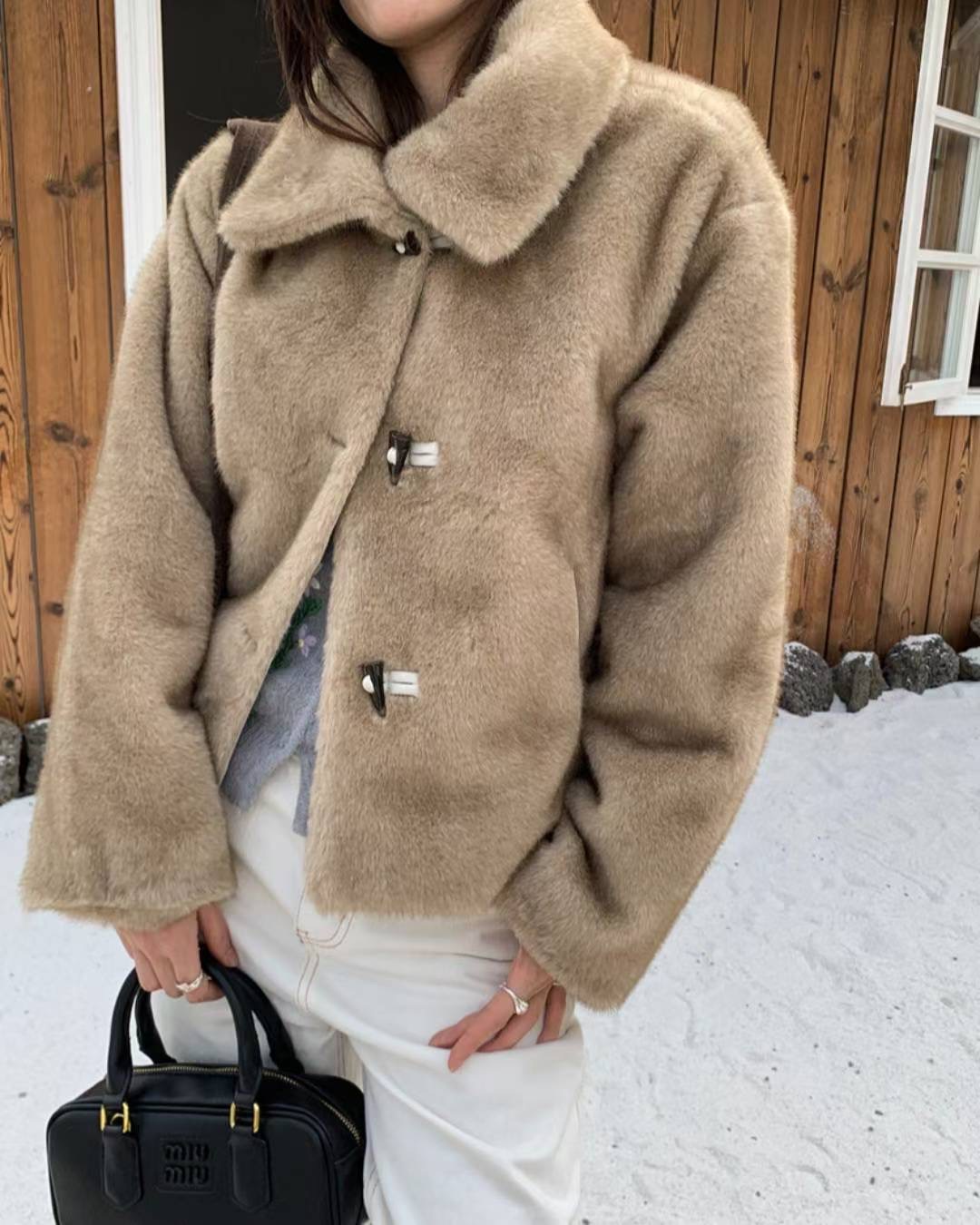 ETEMOY東大門㊣直郵女士新品推薦休閑25秋冬時尚職業短款大衣LEHEIM短款大衣圖色1