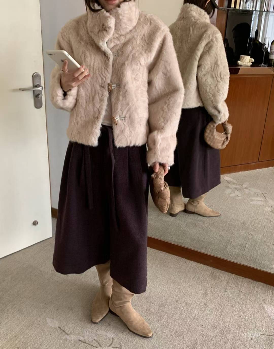 ETEMOY東大門㊣直郵女士新款熱賣職業真品時尚25秋冬夾克皮草LEHEIM夾克