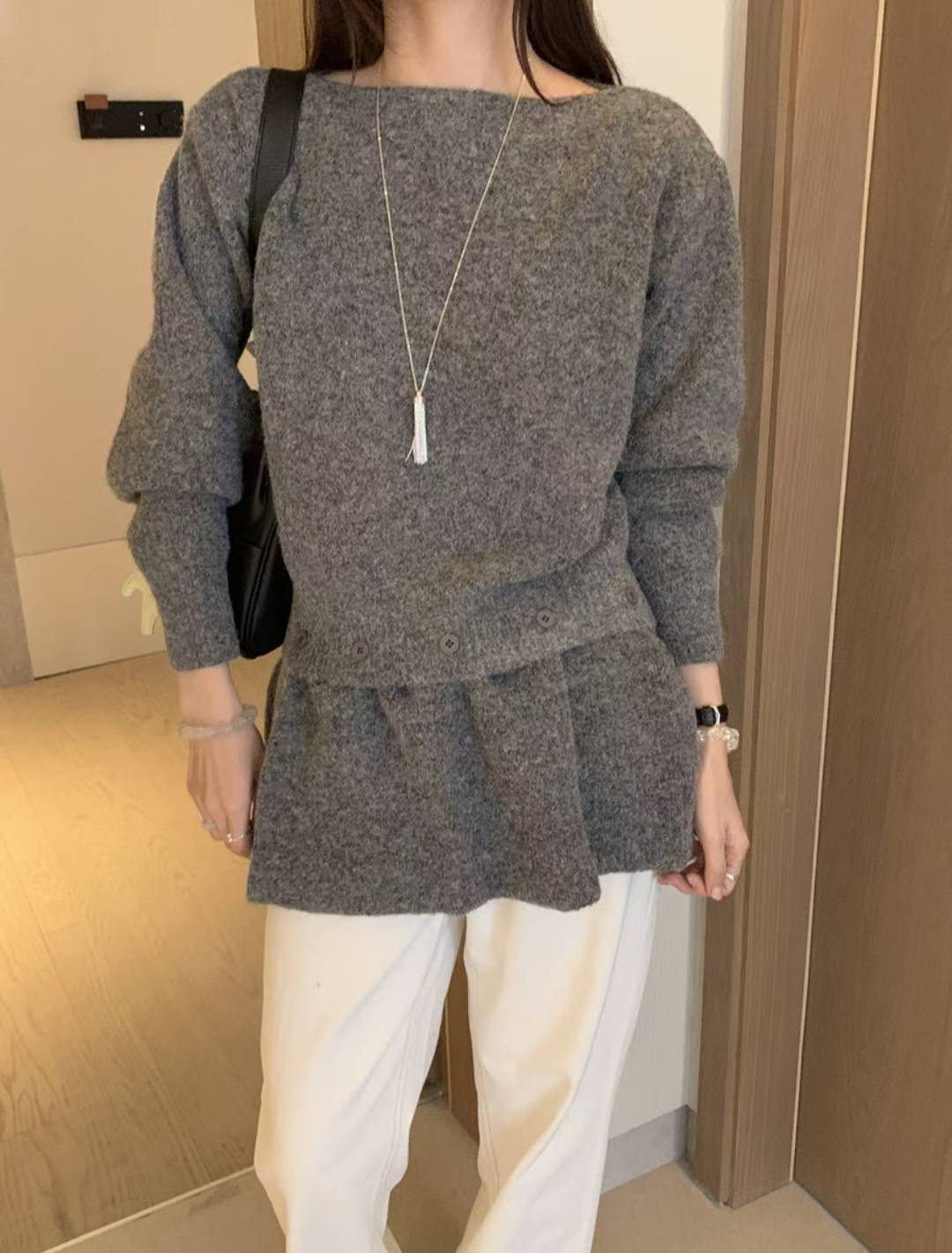 ETEMOY韓國代購㊣女士新款職業熱賣25秋冬時尚真品人氣針織衫LEHEIM針織衫